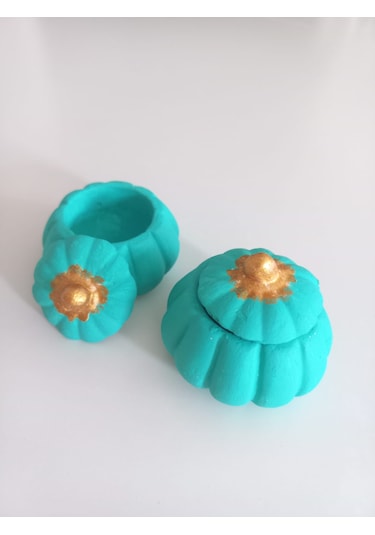 Mini Balkabağı 6'lı Lokumluk, Kahve Yanı Sunumluk Renkli Dekoratif Obje 02