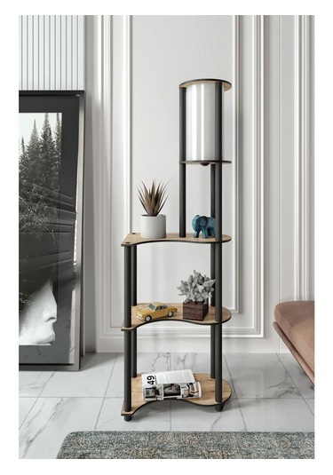 Ravilo Estilo Dekoratif Raflı Lambader Meşe