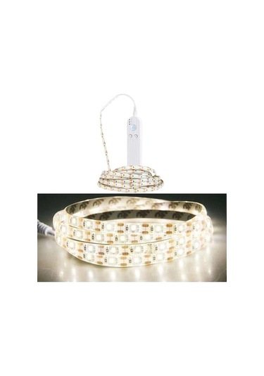 Rogfer 0.5m Led Pil Kutusu Işık Şeridi Akıllı İndüksiyon Karartma Yumuşak Işık Şeridi Damla Su Geçirmez Dolap Işık Bant 6500k Soğuk Beyaz , Boyut:0.5m Beyaz Beyaz