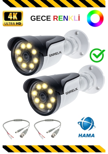 Snrelk Hama 5536 Warm Lıght Gece Renkli 2'li Güvenlik Kamerası