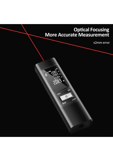 Symbee S80 Alüminyum Laser Mesafe Ölçer, 80m Hassasiyet, Çapraz Çizgi, Li-pol Batarya, Siyah