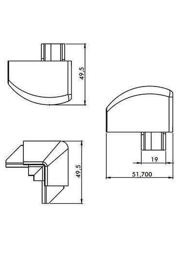 Duşakabin Köşe Takozu 1 Adet Krom