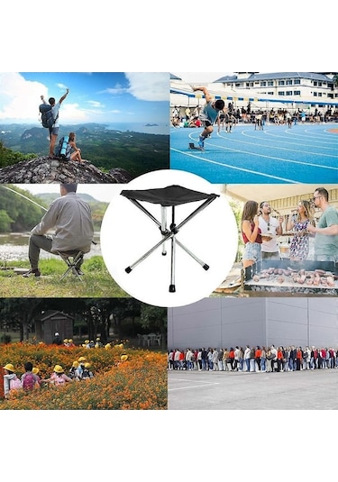Bloomnest Kamp Sandalyesi Katlanabilir Açık Hava Taburesi - Taşınabilir Trekking Katlanır Tabure - Çelik Çerçeve Kamp Taburesi - Kamp, Açık Hava, Konserler, Balıkçılık, Yürüyüş İçin Altın-siyah Altın - Siyah