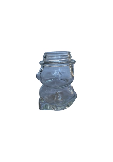 Ayı Cam Şişe - Mantar Tıpalı Ayı Şeklinde Cam Şişe - 75 Ml 5 Adet