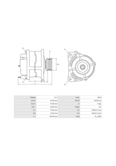 12v Alternatör Dinamo Valeo Tipi 150 A L Dfm Bmw 3 Serisi- Land Rover Freelander I