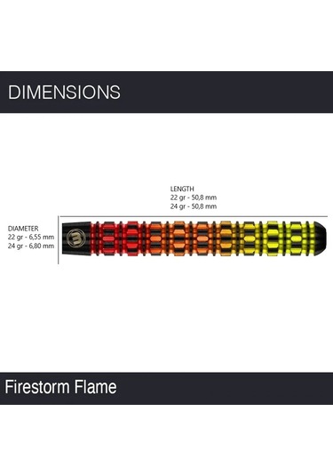 Winmau Firestorm Flame 1 %90 Tungsten Çelik Uçlu Dart Oku