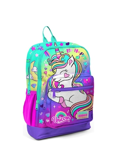 Coral High Mor Su Yeşili Unicorn İlkokul Ve Günlük Sırt Çantası -
