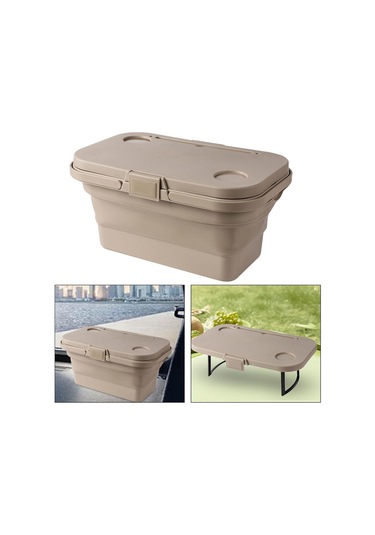 Homyl Katlanabilir Piknik Sepeti Taşınabilir Araba Yıkama Haki