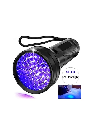 Valkyrie 51 Led Mor Işık Uv El Feneri Ultraviyole Blacklight Siyah