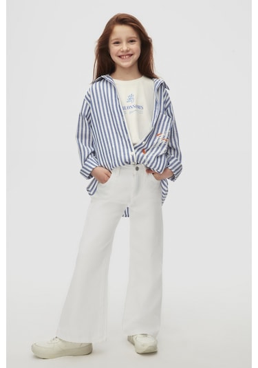 Nk Kids 38437 Kız Çocuk Mavi Leylak Gömlek Mavi