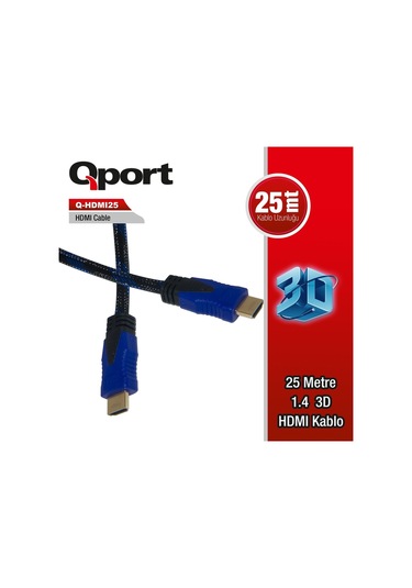 Qport Q-hdmı25 Hdmı Kablo 25 M Ver1.4 Altın Uçlu 3D
