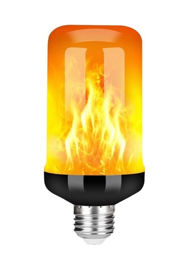 Agoodshop Led Alev Efektli Ampul E27, Dekoratif Titreyen Gerçekçi Yangın Işık Ampul, Festival Dekor 1 Adet Polisilikon 2v