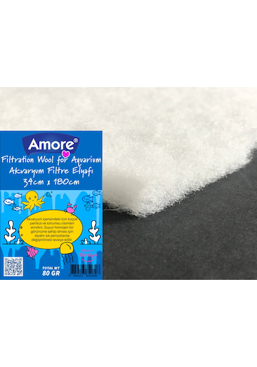 Akvaryum 80gr Silikonsuz Filtre Elyafı 34cm X 180cm Soffice