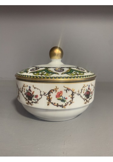 Fermato Porselen Kapaklı Şekerlik Verde Serisi Çok Renkli