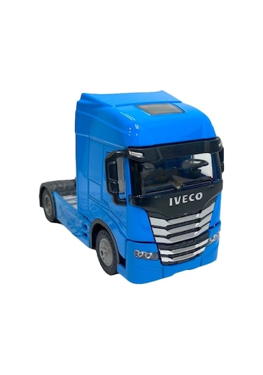 Işıklı Sesli Pilli Çek Bırak Metal Oyuncak Iveco Tır Mavi