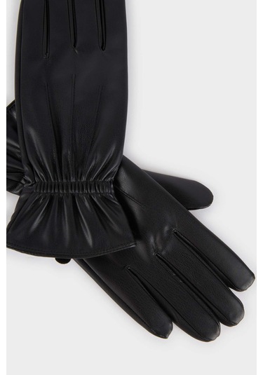 Defacto Kadın Suni Deri Eldiven F3188ax25wnbk26 Siyah