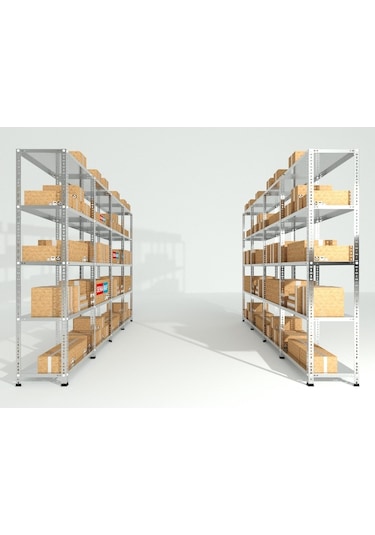 Rafburada 6 Katlı Duble Galvaniz Çelik Raf.Depo,Arşiv,Dosya Rafı 31 x 75 x 200 CM Kalınlık 0.70 MM