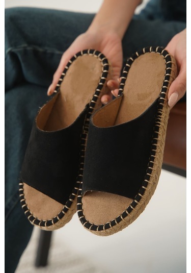 Kocadal Kocadal Grey Süet Siyah Kadın Terlik Muhtelif