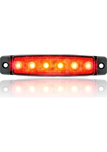 Sanel 24v Universal Parmak 6 Led Basamak Kırmızı Sbb24r6