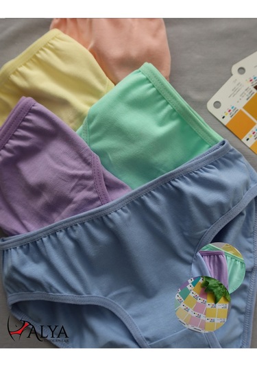 Alya Underwear Kız Çocuk Kalpli Dokuma Lastik Pamuklu Kumaş Slip Külot 5'li Paket 5 Adet Beyaz Multicolor-x18