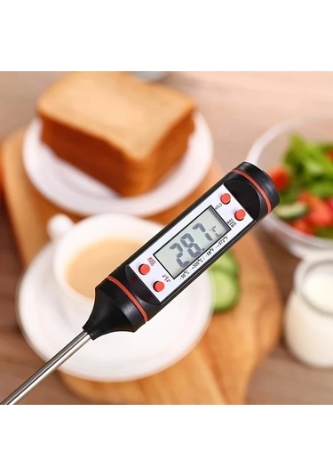 Oldfriend Siyah+beyaz Dijital Et Termometresi Yemek Fırın Barbekü Sıvı Sıcaklık Ölçer