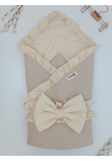 Pike Bebek Battaniyesi Kundağı %100 Pamuklu Çıkarılabilen İç Elyaf Yenidoğan Hastane Çıkışı Sütlü Kahve