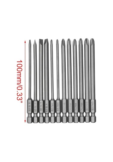 Trendooze Uçları Uç Tornavida Seti, S2 Phillips Parçalı Manyetik Çelik 12 100mm Rp