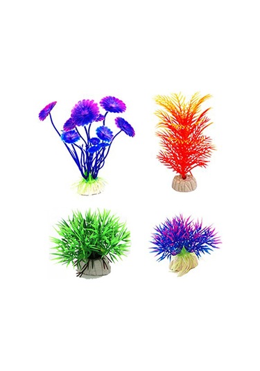 Xindoker "11 Çeşit Akvaryum Dekorasyonu - Gerçekçi Plastik Bitkiler Ve Yapay Süsler"