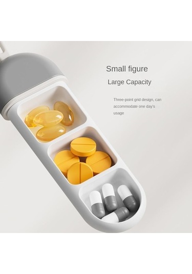 Novahub Gri Alt Paket Taşınabilir İlaç Kutusu Seyahat Taşınabilir Mini Çok Fonksiyonlu İlaç Kutusu Depolama Gri Gri