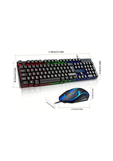 Techbloom Wolf Tf200 Oyun Klavye Ve Fare Seti Kablolu Arkadan Aydinlatmali Oyun Ve Ofis Kullanimi Diğer