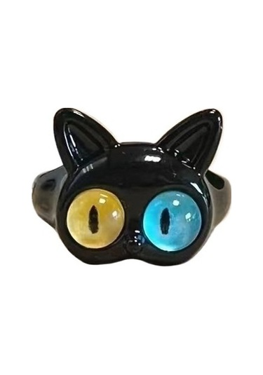 Soulader Sevimli Canavar Figürlü Çizgi Film Tarzı Niş Tasarım Yüzük Kadınlar İçin İlginç Karakter Yüzük Modelleri İşaret Parmağı Yüzüğü Siyah