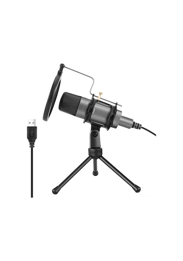 Springsun "profesyonel Usb Mikrofon: Pc/video Konferans/kayıt İçin Tripod Ve Pop Filtreli"