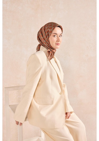 Silk Home Twill İpek Eşarp Zincir Kiremit Çok Renkli