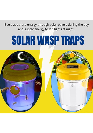 Ximistore9 Sokağa Asılı Güneş Enerjili Arı Tutucu - Güneşli Arı Tuzağı, Sarı Renk, 2 Adet