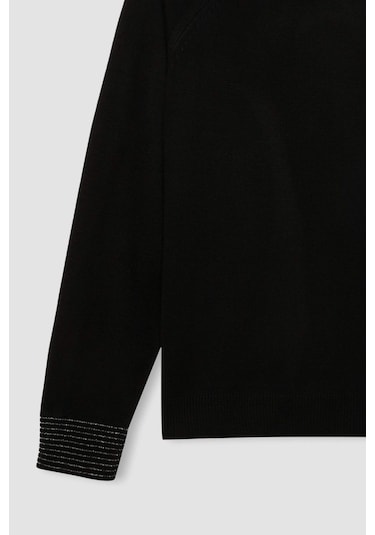 DeFacto Regular Fit Bisiklet Yaka Simli Reglan Kol Siyah Triko Kazak Tunik D1580AX24WNBK81 Siyah DeFacto Regular Fit Bisiklet Yaka Simli Reglan Kol Siyah Triko Kazak Tunik D1580AX24WNBK81 Siyah