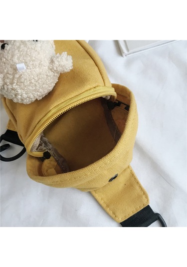 Ayı Kanvas Çapraz Askılı Çanta-beyaz Beyaz