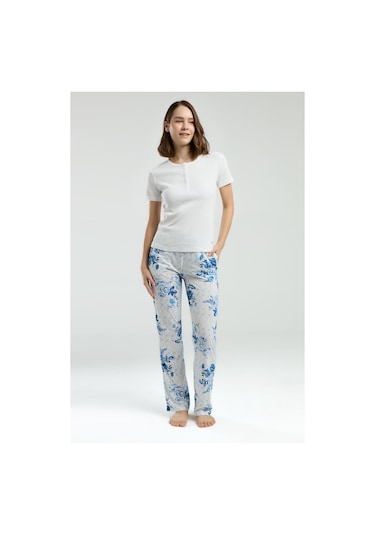 Pierre Cardin Kadın Beyaz Pijama Takımı Pc8970-s-v1 Beyaz