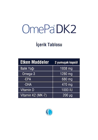 Omepa Dk2 Omega 3 & Vitamin D & Menaq7 100 Yumuşak   Kapsül