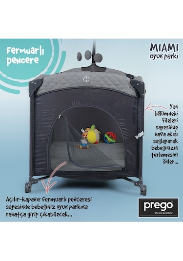 Miami Premium Dönenceli Anne Yanı Oyun Parkı Park Beşik 8040