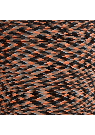 Mg Ropes Paracord İp 4 Mm Turuncu Siyah Desen No:69 10 Metre Çok Renkli