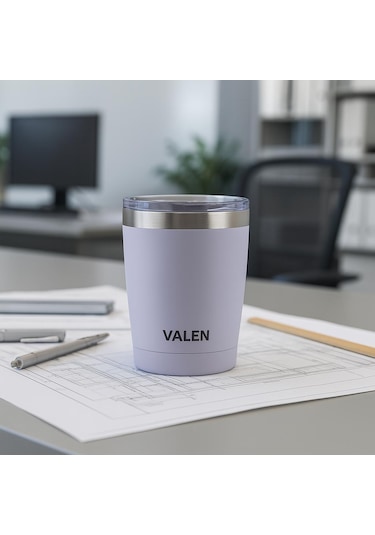 Çift Duvarlı Vakumlu Kahve Bardağı 340ml / Lila