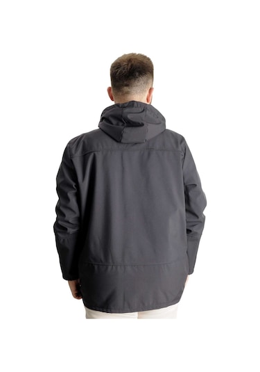 Mode Xl Büyük Beden Softshell Waterproff Kapüşonlu Mont 21235 Antrasit 001