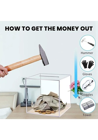 Dolıty Para Kumbarası Kumbara Çocuklar Saklama Kutusu, Kişisel 12cmx12cmx12cm