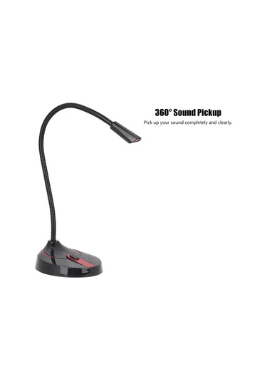 Tenfowee Masaüstü Konferans Mikrofonu, 360 Ses Alımı, -58db Hassasiyet, Tek Tuşlu Kontrol, Esnek Boyun, Taşınabilir Siyah-kırmızı