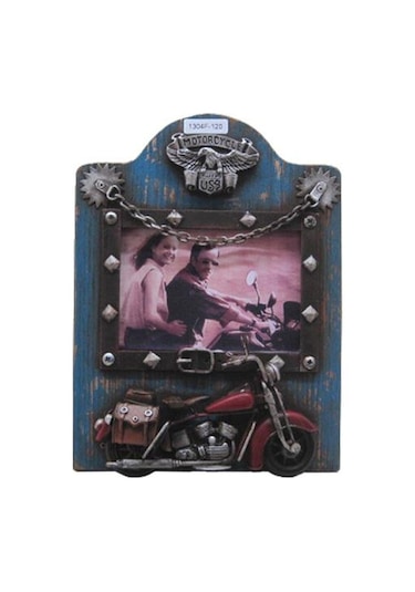 Dekoratif Metal Çerçeve Motosiklet Dekorlu Vintage Hediyelik