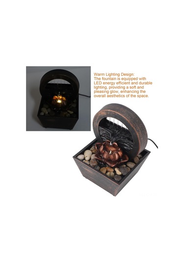 Xindoker Usb Beslemeli Masaüstü Led Şelale Dekorasyonu - Sakin Su Akışı Ve Yumuşak Işık İle Ev/ofis Ambiyansını Zenginleştirin