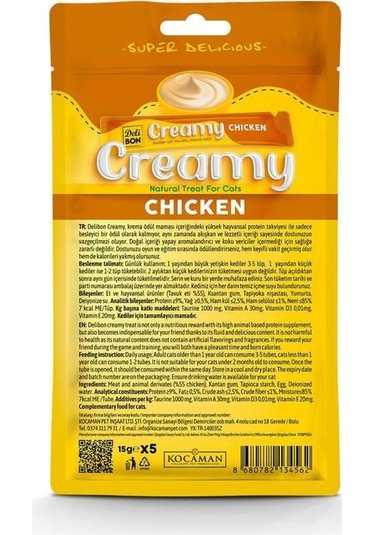 Delibon Creamy Ödül Maması Tavuklu 15gr 5li Paket