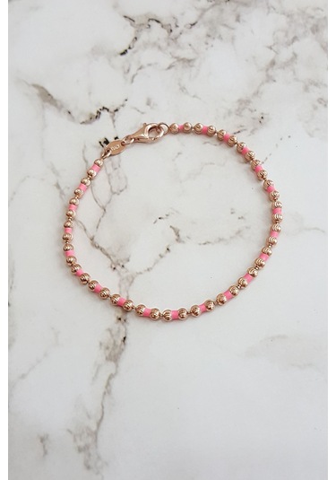 PEMBE MİNELİ TOP BİLEKLİK