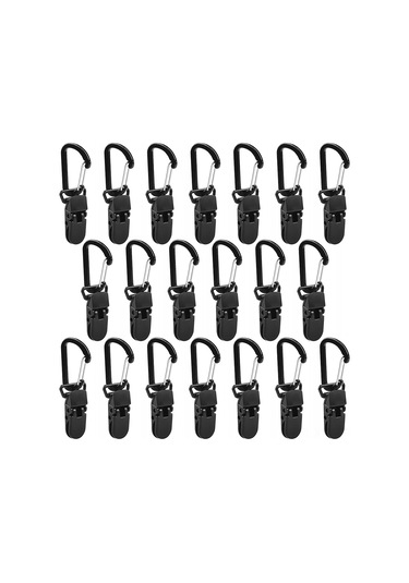 Yaleker 20 Adet Plastik Çadır Klembi, Güçlü Tutma Gücü, Tente/awning/tarp Uygun, Dayanıklı, Dişli Tasarım, Karabinerli Çok Renkli