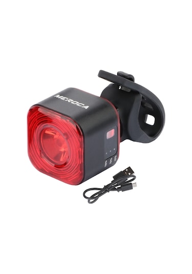 Meroca Xc02 Akıllı Işığa Duyarlı Fren İndüksiyon Arka Lambası Boru Montajı Siyah Boru Montajı